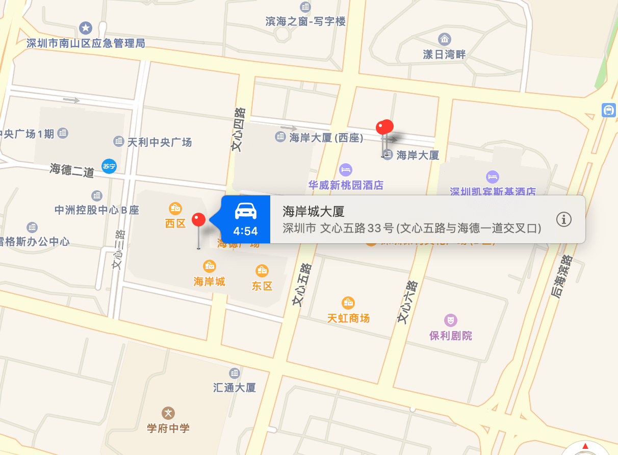 海岸城位置地图