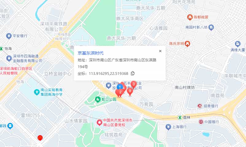 京基东滨时代位置地图