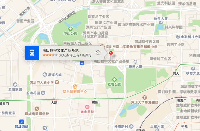 南山数字文化产业基地位置地图