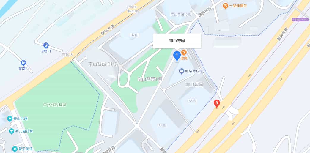 南山智园位置地图