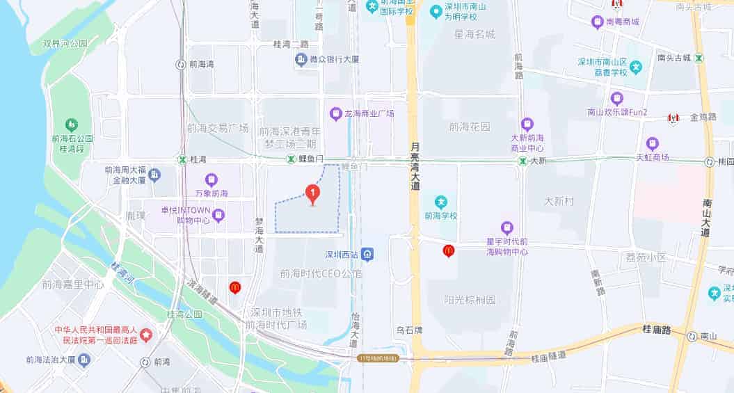 前海深港基金小镇位置地图