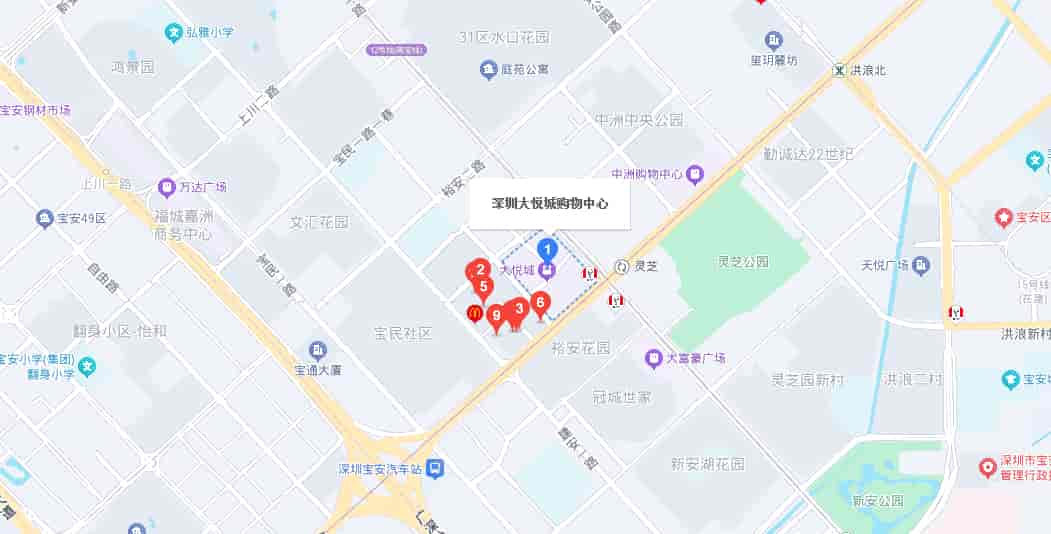 中粮大悦城位置地图