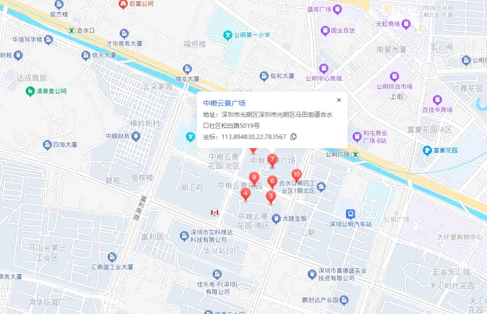 中粮云景广场位置地图