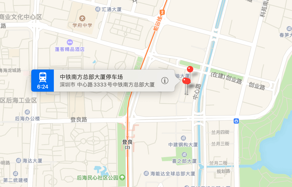 中铁南方总部大厦位置地图